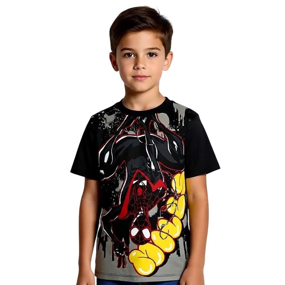 Marvel Spider-Man Boys Miles Morales Graphic T-Shirt Black Size 14/16 NWT